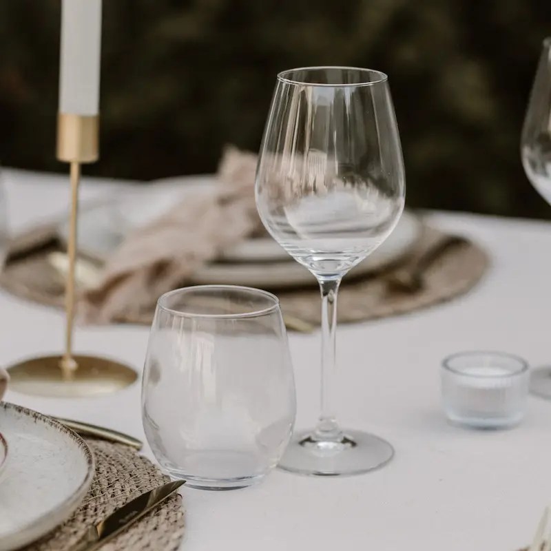 wijnglas te huur bruiloft styling glaswerk 21 diner