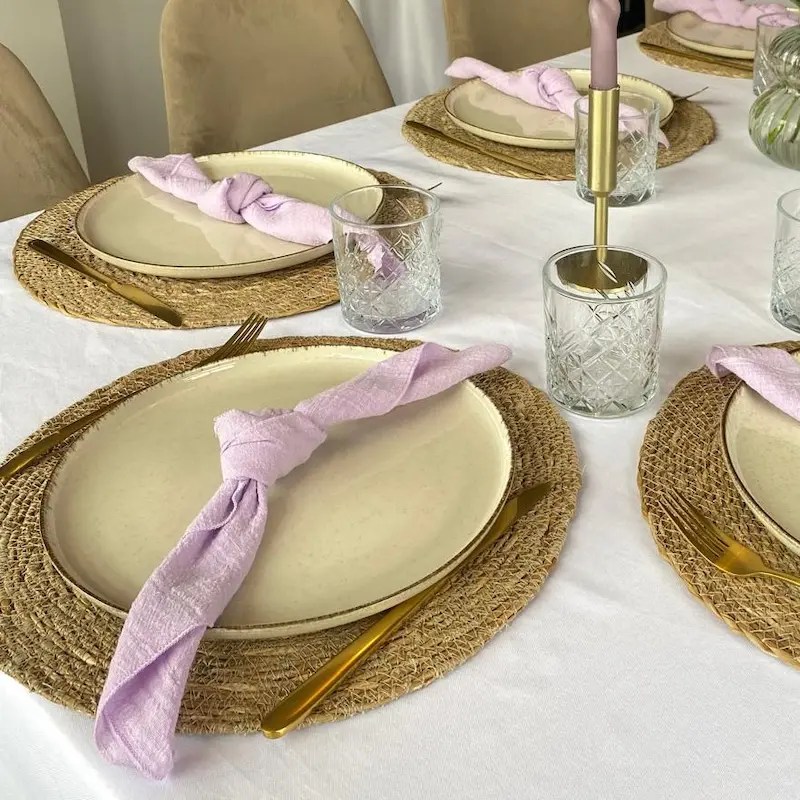 Servet lila paars verhuur